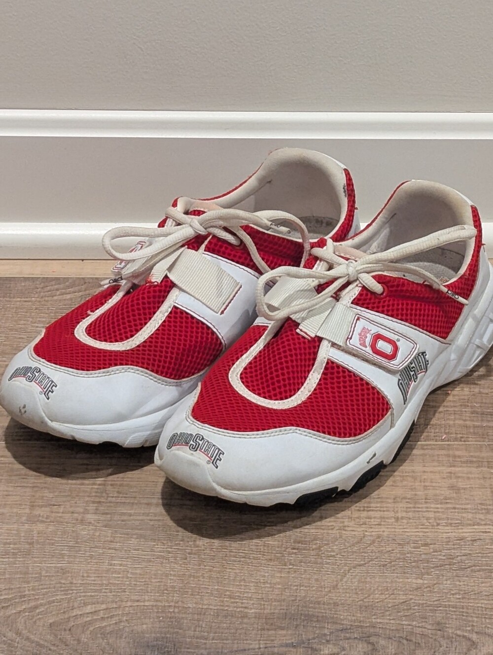Ohio State Buckeyes Piro Walking Shoes Womens 10.5 Red White Sneakers